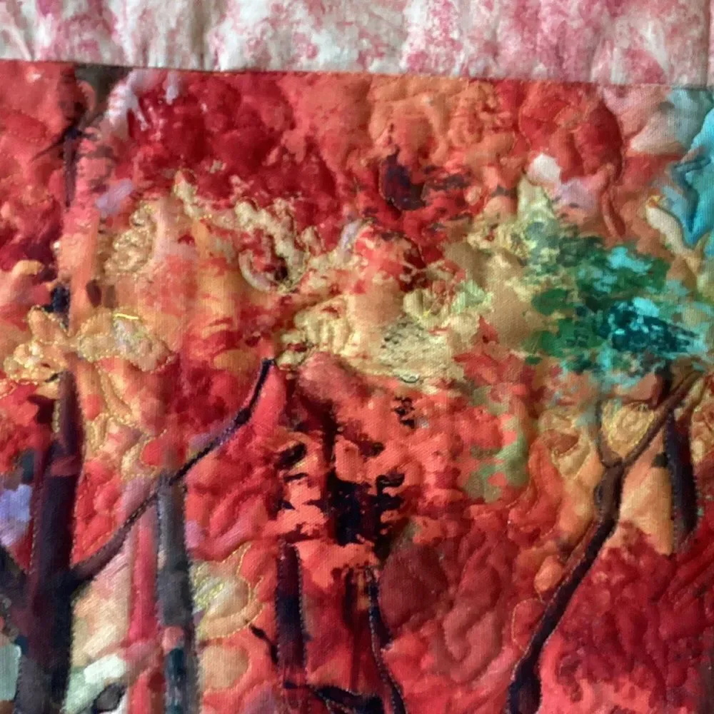NWT. Hand Crafted Last in a SeriesColorful Forest Art Wall Quilt